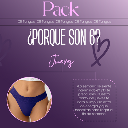 TANGA FRANJA ELASTICA PACK X6