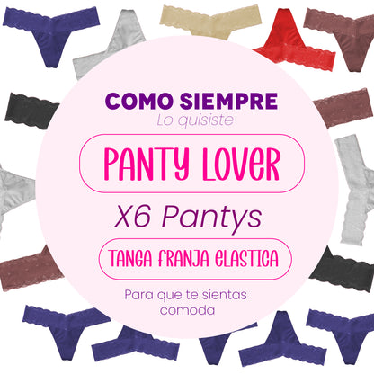 TANGA FRANJA ELASTICA PACK X6
